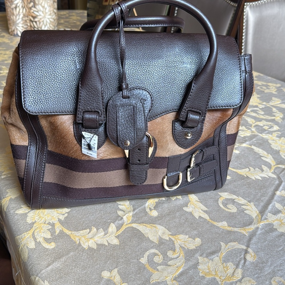 Elegant Brown Leather Men's Bag - Picture 2 of 13
